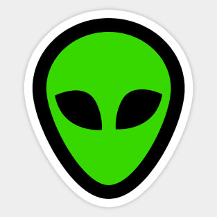 Green alien head t-shirt Sticker